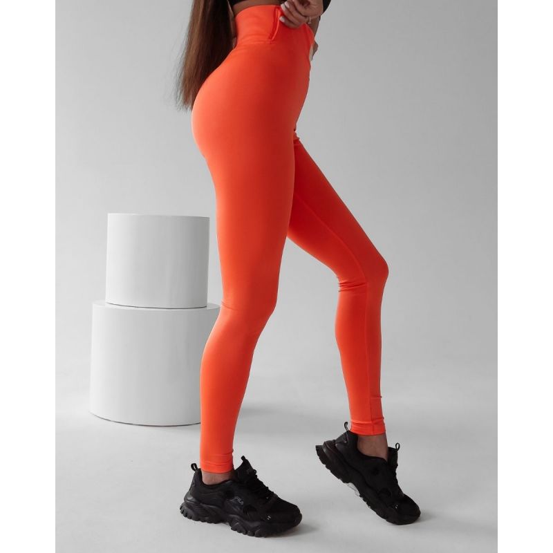 Legginsy damskie OLAVOGA JUDITH neon pomarańcz - FashionPlace - 1