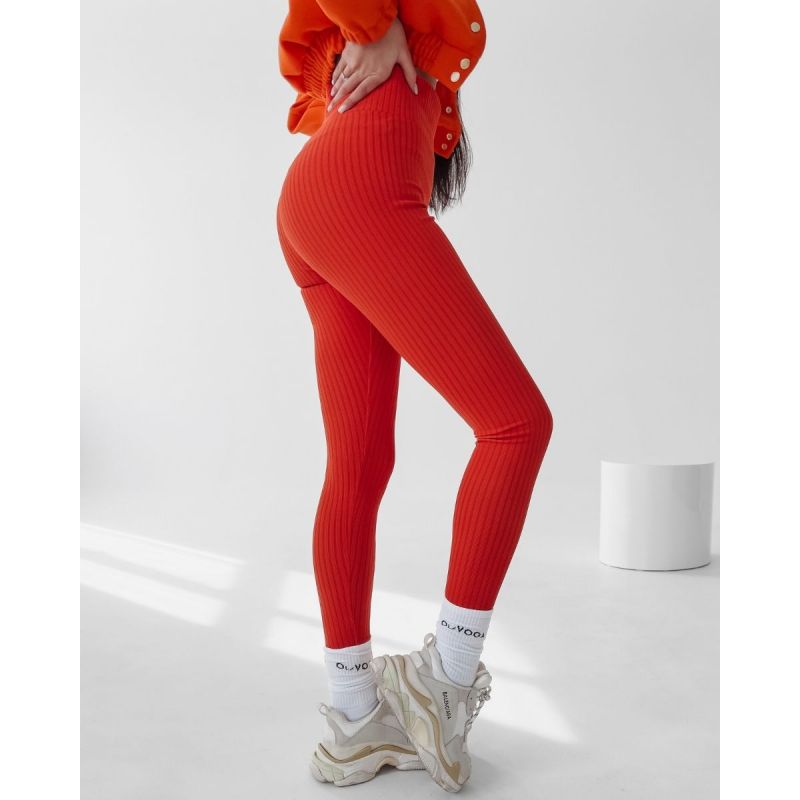 Legginsy damskie OLAVOGA DEBRA neon pomarańcz - FashionPlace - 1