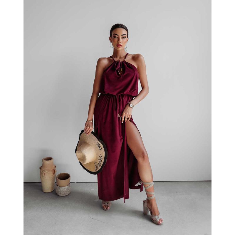 Sukienka damska OLAVOGA SOREL bordowy - FashionPlace - 1