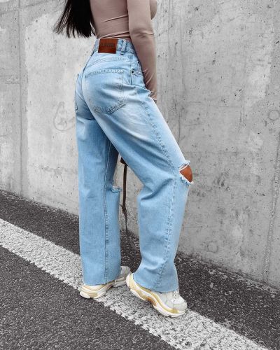 Spodnie damskie jeansowe OLAVOGA Morgan 2023 niebieskie - FashionPlace - 4