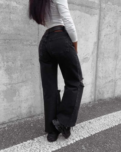 Spodnie damskie jeansowe OLAVOGA Morgan 2023 czerń - FashionPlace - 3