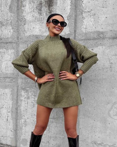 Sweter damski OLAVOGA Lope 2023 khaki - FashionPlace - 3