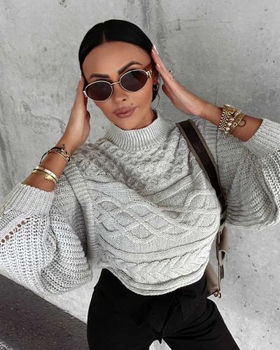 Sweter damski OLAVOGA OSLO 2023 beż - FashionPlace - 1