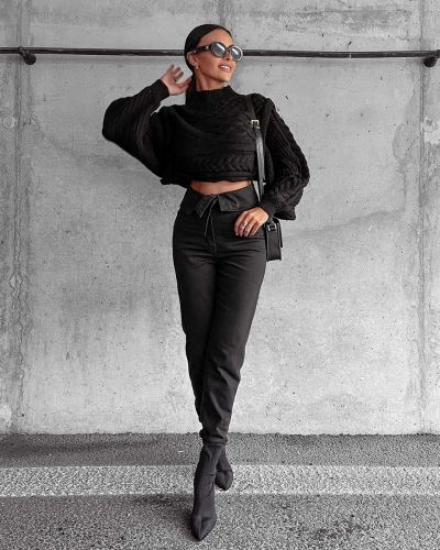 Sweter damski OLAVOGA OSLO 2023 czerń - FashionPlace - 1