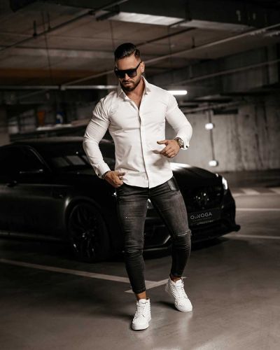 Spodnie jeansowe męskie OLAVOGA CLARK 2023 czerń - FashionPlace - 1