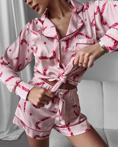 Piżama damska OLAVOGA CANDY CANES 2023 jasny róż - FashionPlace - 1