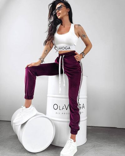 Spodnie damskie OLAVOGA STEAM 2024 bordo - FashionPlace - 1