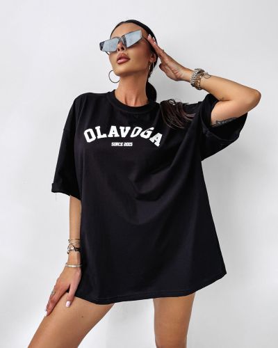 T-shirt damski OLAVOGA ROUGE 2024 czerń - FashionPlace - 1