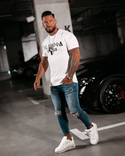 T-shirt męski OLAVOGA GRECOS MEN 2024 ecru - FashionPlace - 1