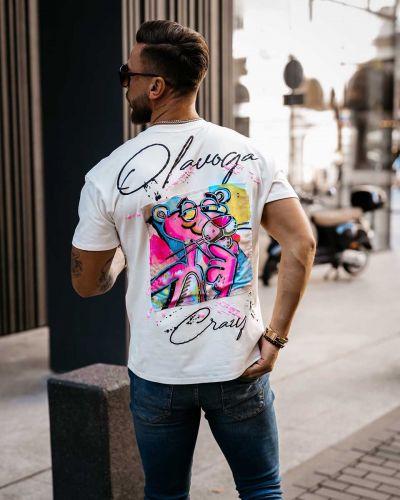 T-Shirt męski OLAVOGA HUNTER 2023 ecru - FashionPlace - 3