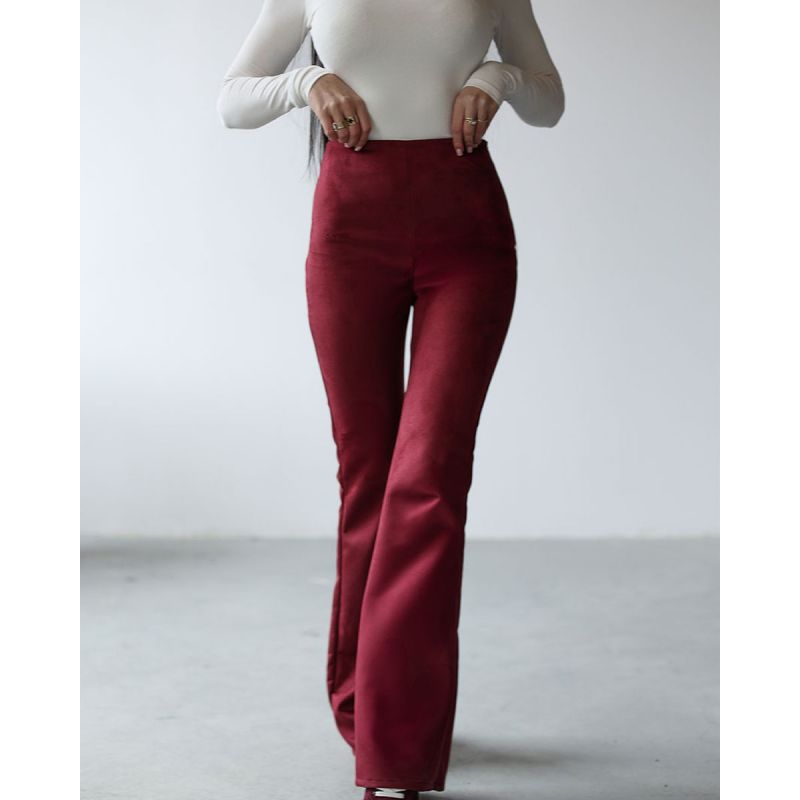 Spodnie damskie OLAVOGA ZENO 2025 bordo - FashionPlace - 1
