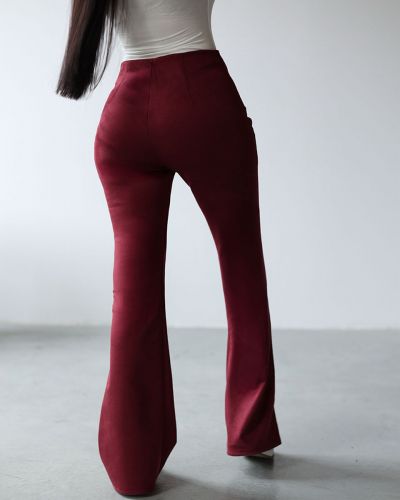 Spodnie damskie OLAVOGA ZENO 2025 bordo - FashionPlace - 2