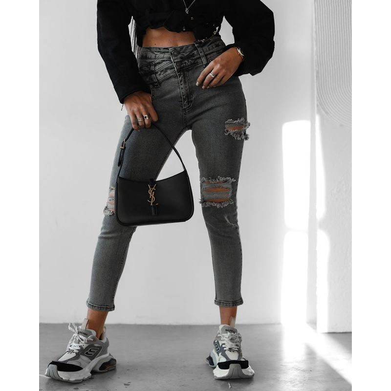 Spodnie jeansowe damskie OLAVOGA LUNA 2025 szare - FashionPlace - 1