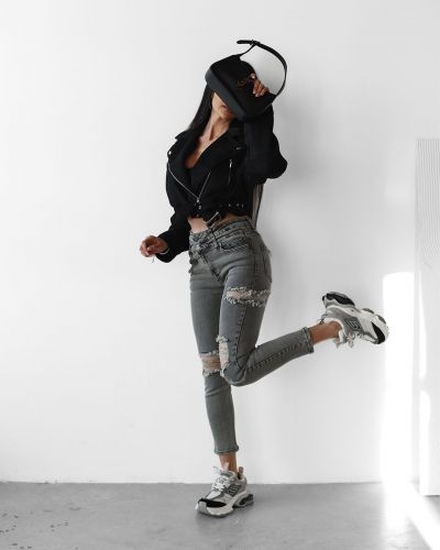 Spodnie jeansowe damskie OLAVOGA LUNA 2025 szare - FashionPlace - 3
