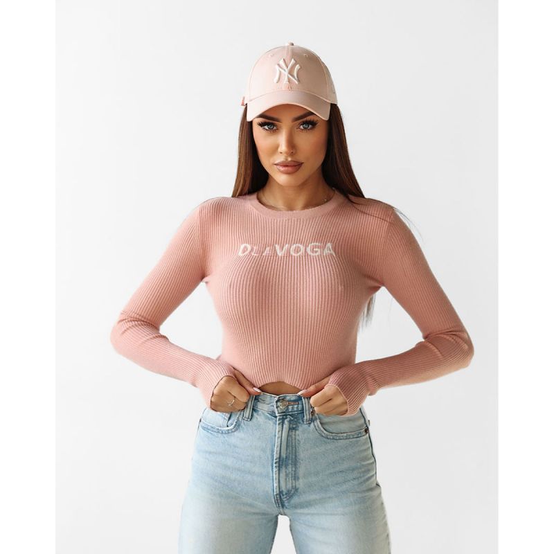 Sweter damski OLAVOGA JACQUELINE 2025 pudrowy róż - FashionPlace - 1