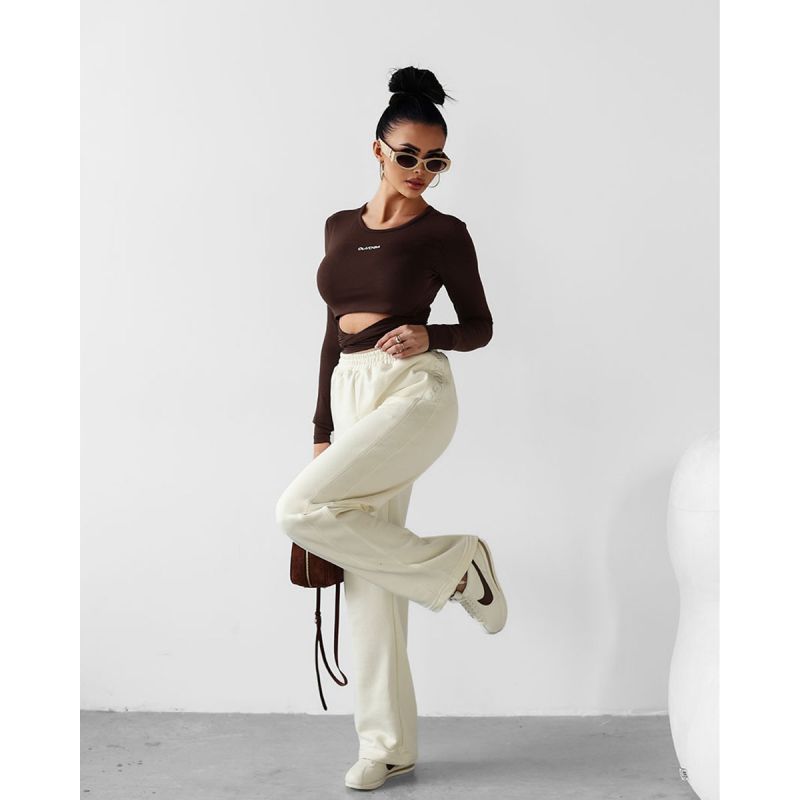 Bluzka damska OLAVOGA ROSETT 2025 brąz - FashionPlace - 1