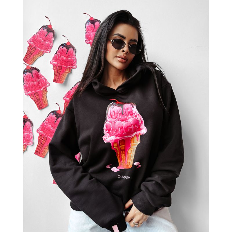 Bluza damska OLAVOGA KIRAZ 2025 czerń - FashionPlace - 1