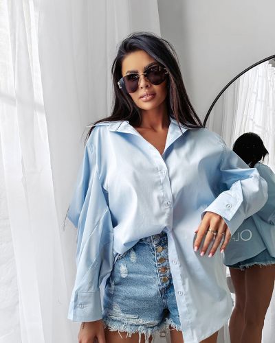 Koszula damska OLAVOGA WONDER 2025 niebieska - FashionPlace - 1