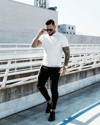 Sweter męski OLAVOGA NAKIS 2025 ecru - FashionPlace - 1