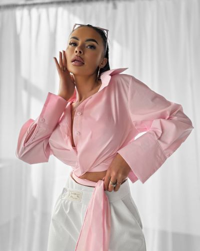 Koszula damska OLAVOGA NODA 2025 róż - FashionPlace - 1