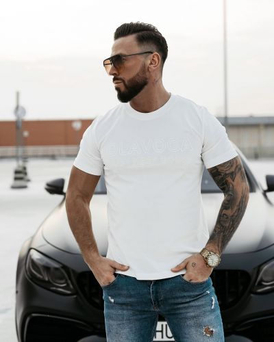 T-shirt męski OLAVOGA GO 2025 ecru - FashionPlace - 2