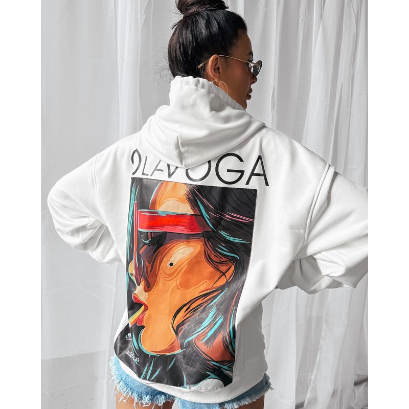 Bluza damska OLAVOGA COLLAGE 2025 ecru - FashionPlace - 1