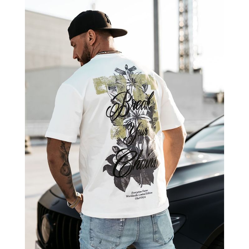 T-shirt męski OLAVOGA GREAK 2025 ecru - FashionPlace - 1