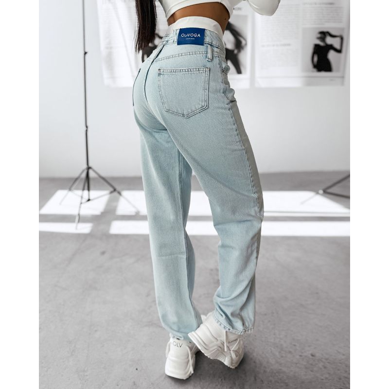 Spodnie jeansowe damskie OLAVOGA VIERY 2025 jasny niebieski - FashionPlace - 1