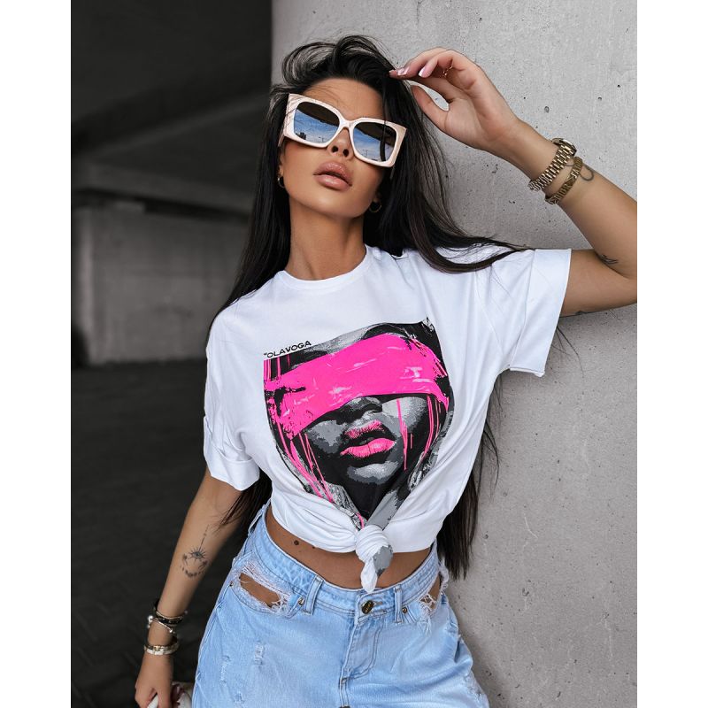 T-shirt damski OLAVOGA TENTE 2025 biały - FashionPlace - 1