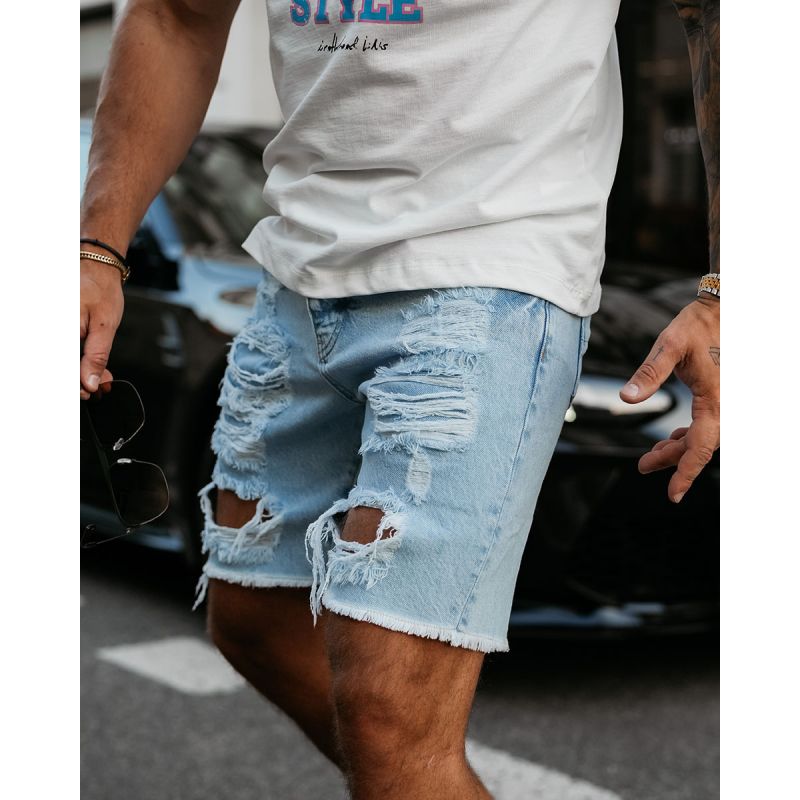 Spodenki jeansowe męskie OLAVOGA TRUEFIT 2025 jeans - FashionPlace - 1