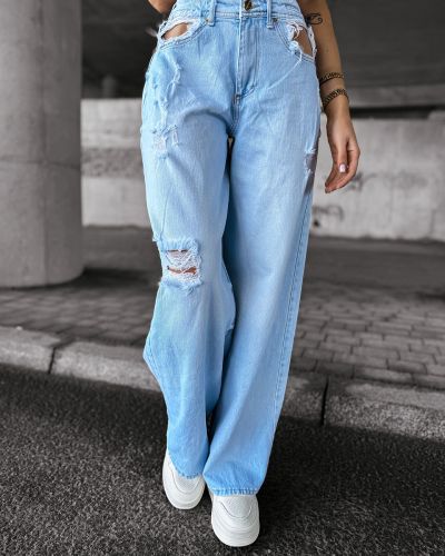 Spodnie jeansowe damskie OLAVOGA REING 2025 jasny niebieski - FashionPlace - 3