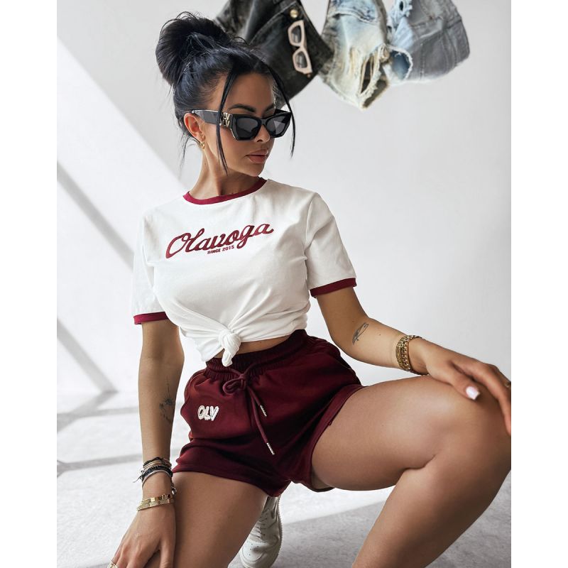 T-shirt damski OLAVOGA AVEN 2025 ecru - FashionPlace - 1