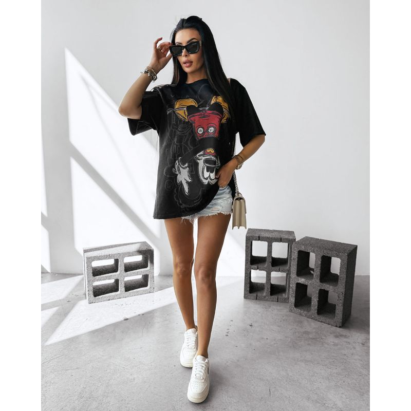 T-shirt damski OLAVOGA RUST 2025 czerń - FashionPlace - 1