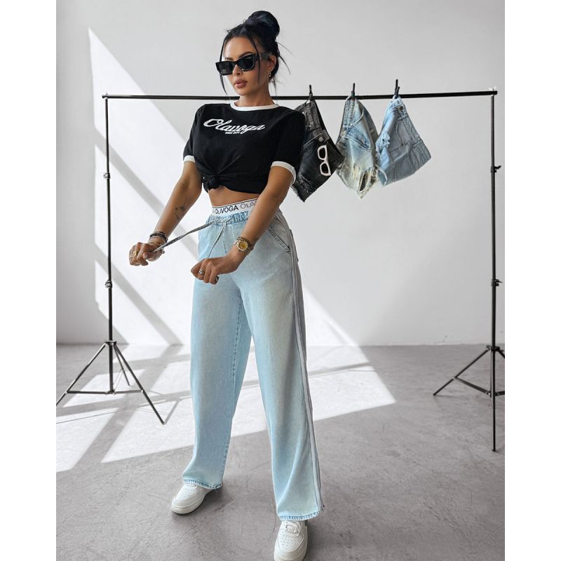 Spodnie jeansowe damskie OLAVOGA MIAGE 2025 niebieskie - FashionPlace - 1