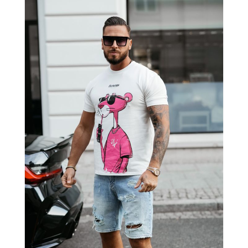 T-shirt męski OLAVOGA HILLER 2025 ecru - FashionPlace - 1