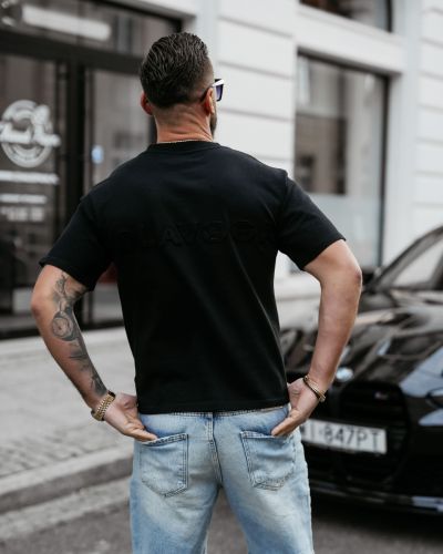 T-shirt męski OLAVOGA SHADOW LUXE 2025 czerń - FashionPlace - 2