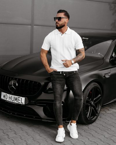 Koszulka polo męska OLAVOGA REER 2025 ecru - FashionPlace - 2