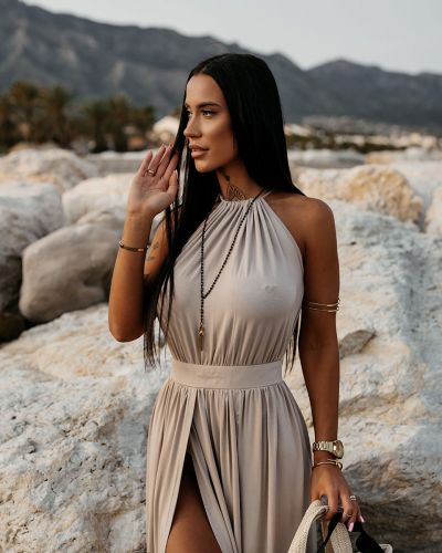 Sukienka damska OLAVOGA KAJA 2025 beż - FashionPlace - 2