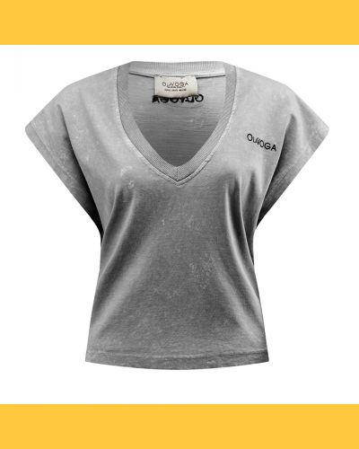 T-shirt damski OLAVOGA NEXIA 2025 jasny szary - FashionPlace - 7