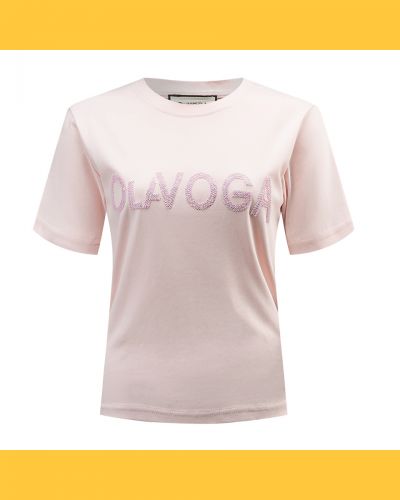 T-shirt damski OLAVOGA VITAL 2025 pudrowy róż - FashionPlace - 3