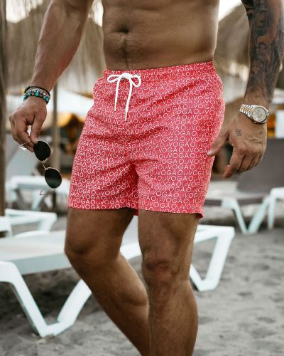 Kąpielówki męskie OLAVOGA COOLER 2025 neon pomarańcz - FashionPlace - 4