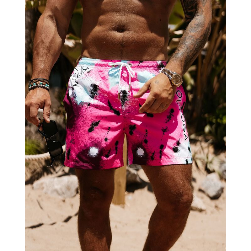 Kąpielówki męskie OLAVOGA FUNKY 2025 neon róż - FashionPlace - 1