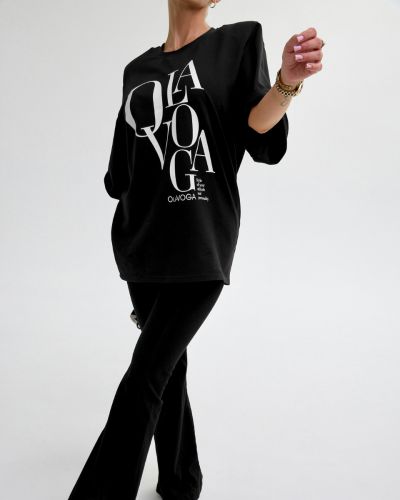T-shirt damski OLAVOGA MORNING FOG 2025 czerń - FashionPlace - 3