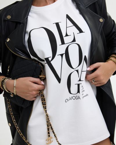 T-shirt damski OLAVOGA MORNING FOG 2025 ecru - FashionPlace - 2
