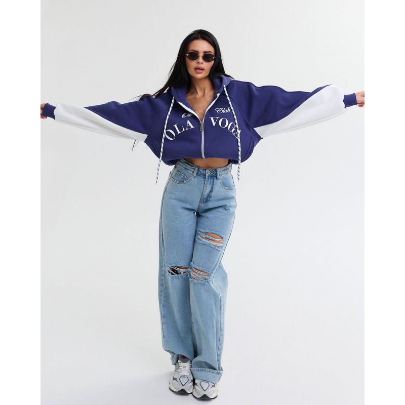 Bluza damska OLAVOGA ASHEN SKY 2025 ciemny niebieski - FashionPlace - 1