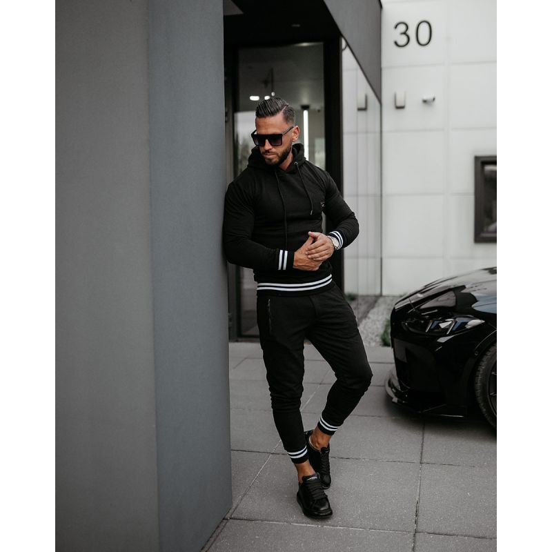 Komplet męski OLAVOGA VEAR 2025 czerń - FashionPlace - 1