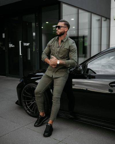 Koszula męska OLAVOGA GIACCA 2025 khaki - FashionPlace - 2