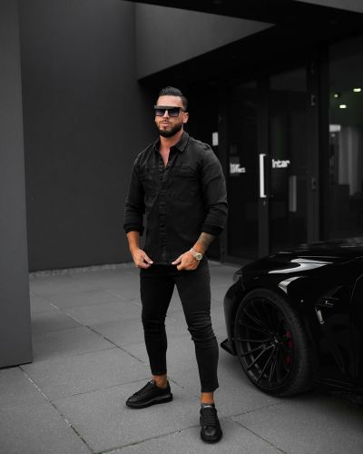 Koszula męska OLAVOGA GIACCA 2025 czerń - FashionPlace - 2
