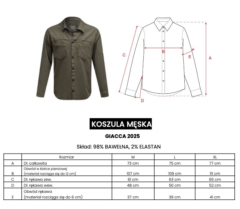 Koszula męska OLAVOGA GIACCA 2025 czerń