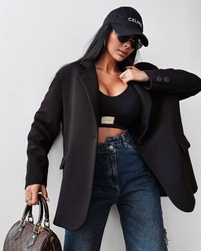 Marynarka damska OLAVOGA SAKKO 2025 czerń - FashionPlace - 1